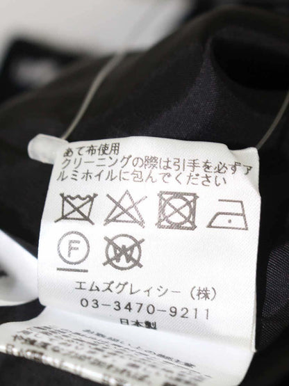 エムズグレイシー 814512 ジャケット 40 ブラック カメリアジップ リボンモチーフ ノーカラー ITDFRV0J55AG