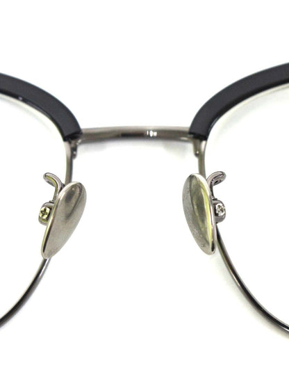 ヨウジヤマモト 19-0021-2 メガネ ブラック/シルバー コンビフレーム フルリム サーモントブロー ウェリントン ITXDMPARFO4C