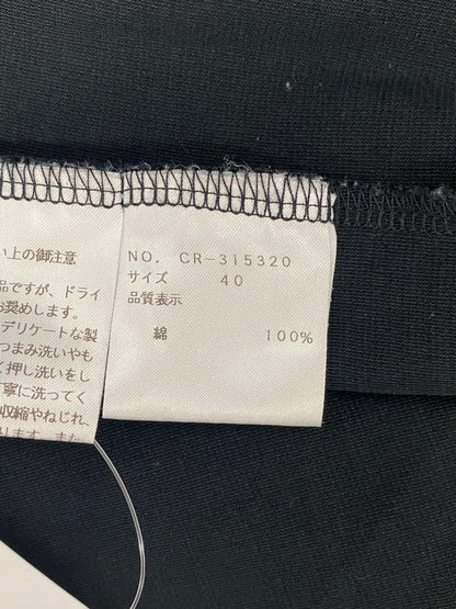 エムズグレイシー ステッチ入りカットソー 315320 スタンドネック 40 ブラック お花ボタン ITOC3YJUGJN8