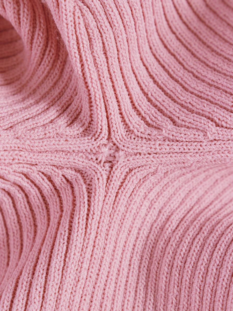 エムズグレイシー 018315 ニットセーター 38 ピンク フラワーレース リブニット ITROJKHICP3W