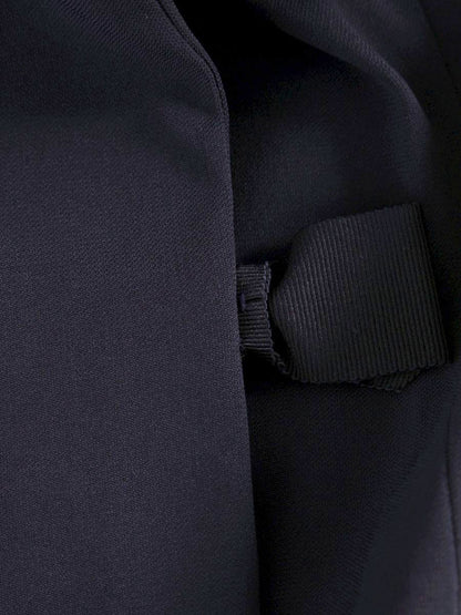 トゥービーシック W5R50-710-29 クロップドパンツ 38 ネイビー リボン IT8V7LU6W62S