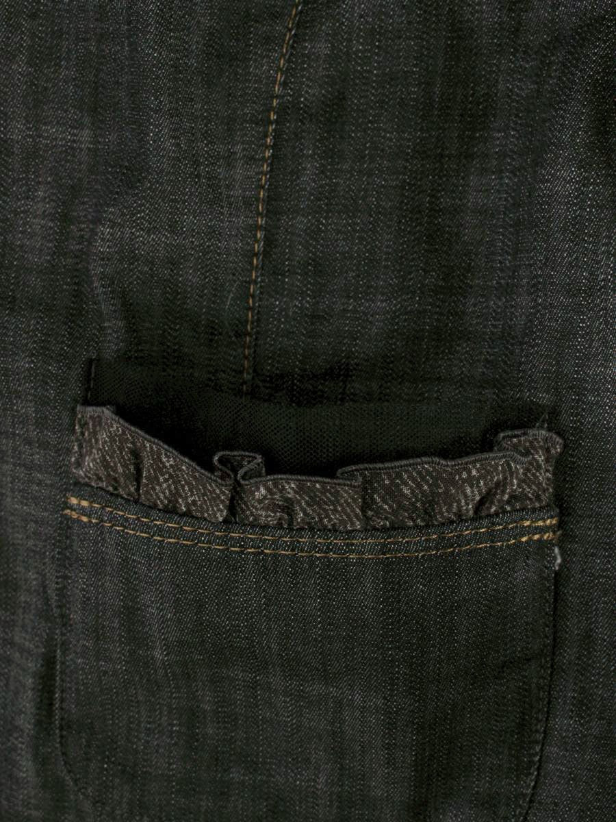 エムズグレイシー 024339 ジャケット 40 ブラック デニム フリル IT5JKC5WXQC2