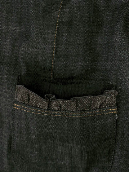 エムズグレイシー 024339 ジャケット 40 ブラック デニム フリル IT5JKC5WXQC2