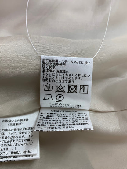エムズグレイシー 麻混ラメ入り ストライプ柄 511123 ワンピース 38 ベージュ ITP249ZF1BTD