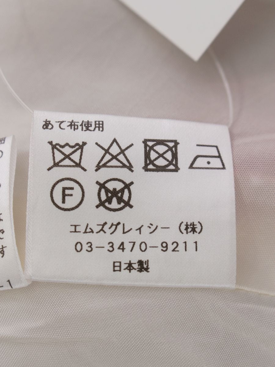 エムズグレイシー ゴブラン調プリントタックスカート 017526 38 ホワイト/ピンク IT51N4XUO97R