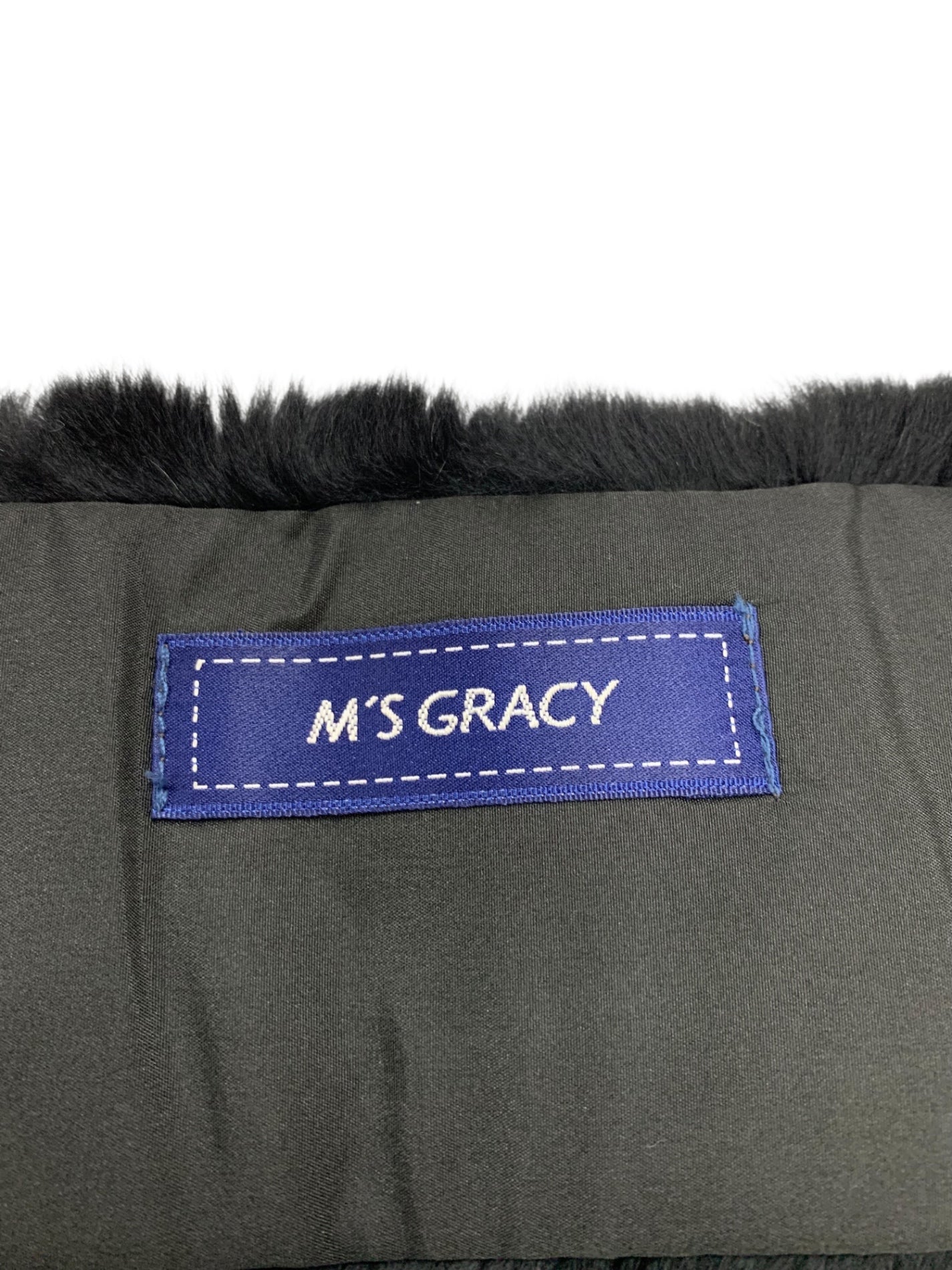 エムズグレイシー Rex x Fox Fur Stole 896502 ストール/ショール F ブラック ITAC07NTWFG7