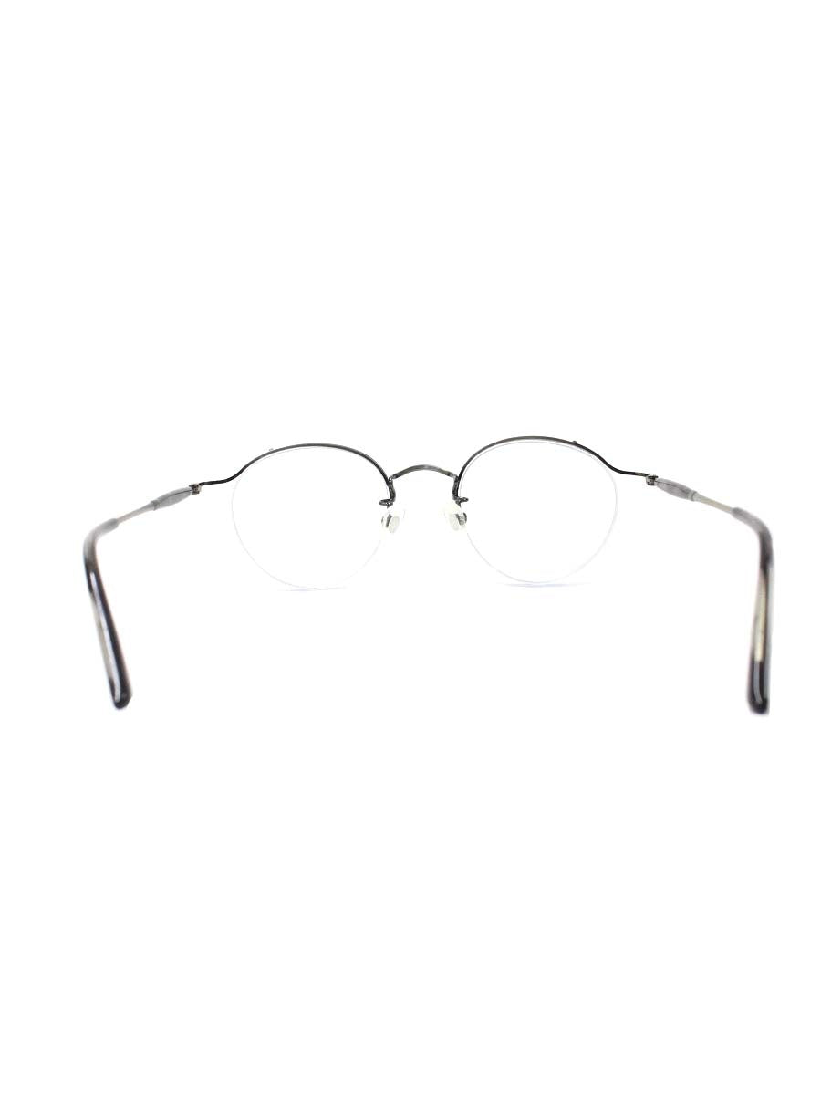 ノヴァ H-3033 メガネ シルバー/ブラウン メタルフレーム ハーフリム ウェリントン IT8AW4OT1LHC