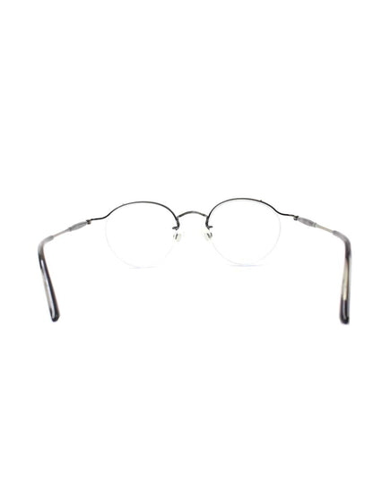 ノヴァ H-3033 メガネ シルバー/ブラウン メタルフレーム ハーフリム ウェリントン IT8AW4OT1LHC