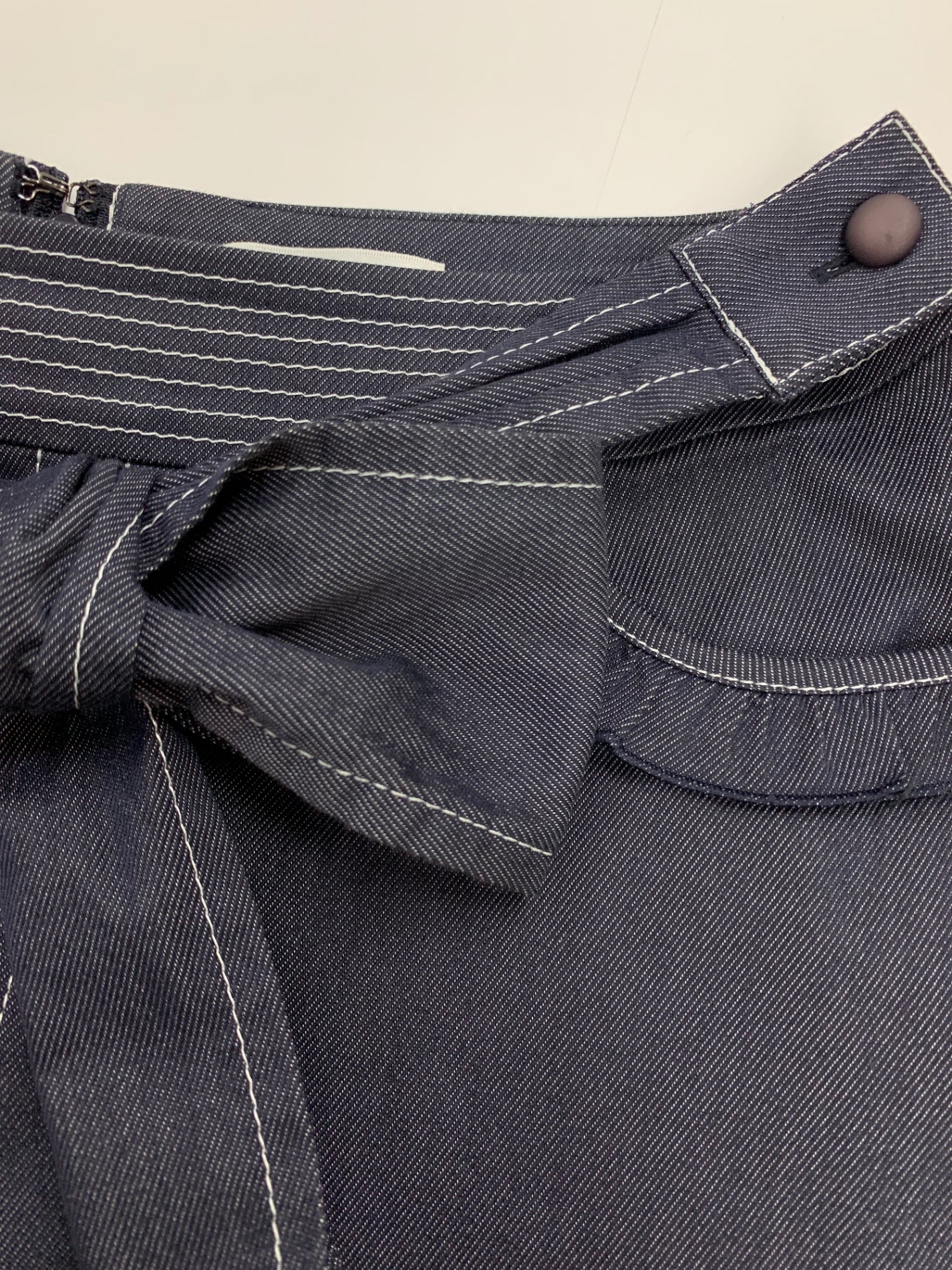 トゥービーシック W5S15-350-29 デニムスカート 40 ネイビー ウエストリボン レース ITZPC9ISJHYS 【SALE】