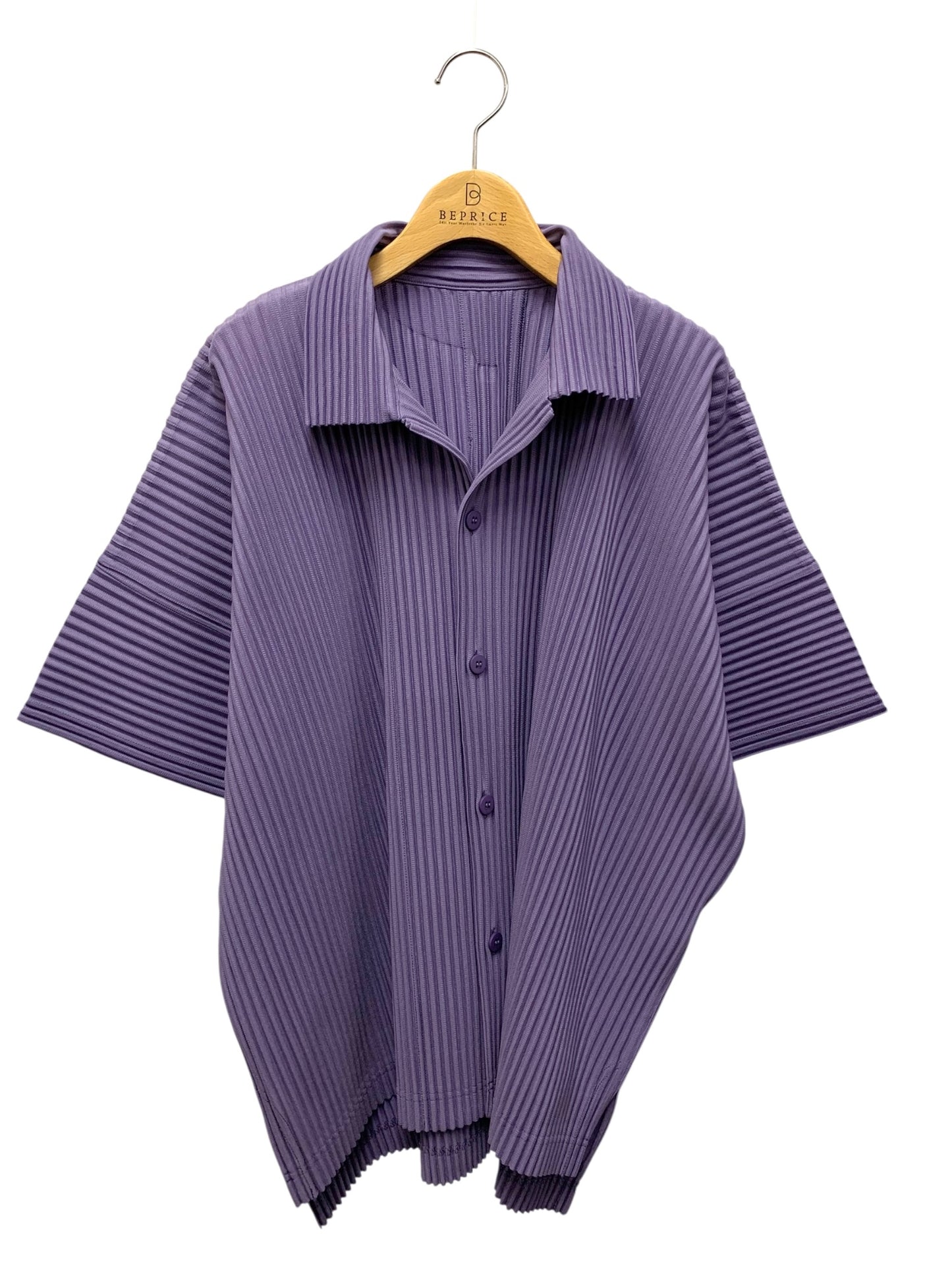 オムプリッセイッセイミヤケ HP43JJ102 シャツ 2 パープル オープンカラー プリーツ 半袖 ITHHFPS35PCC 【SALE】