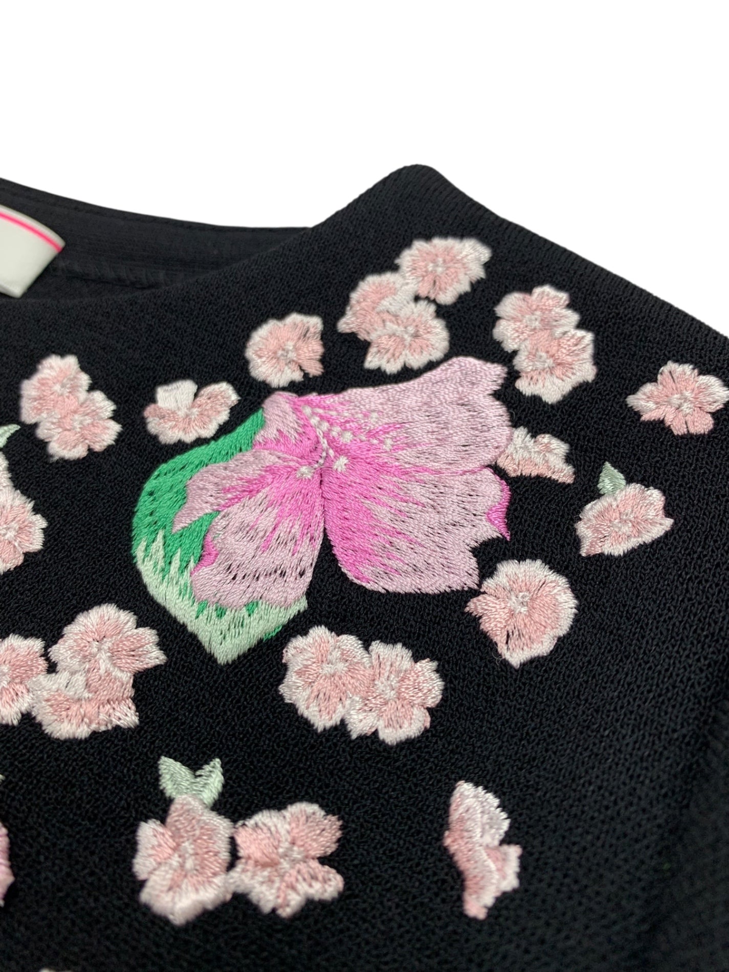 レオナールファッション 0337064 ニット セーター 3 ブラック 刺繍 フラワーモチーフ ITLRKEYJIORR