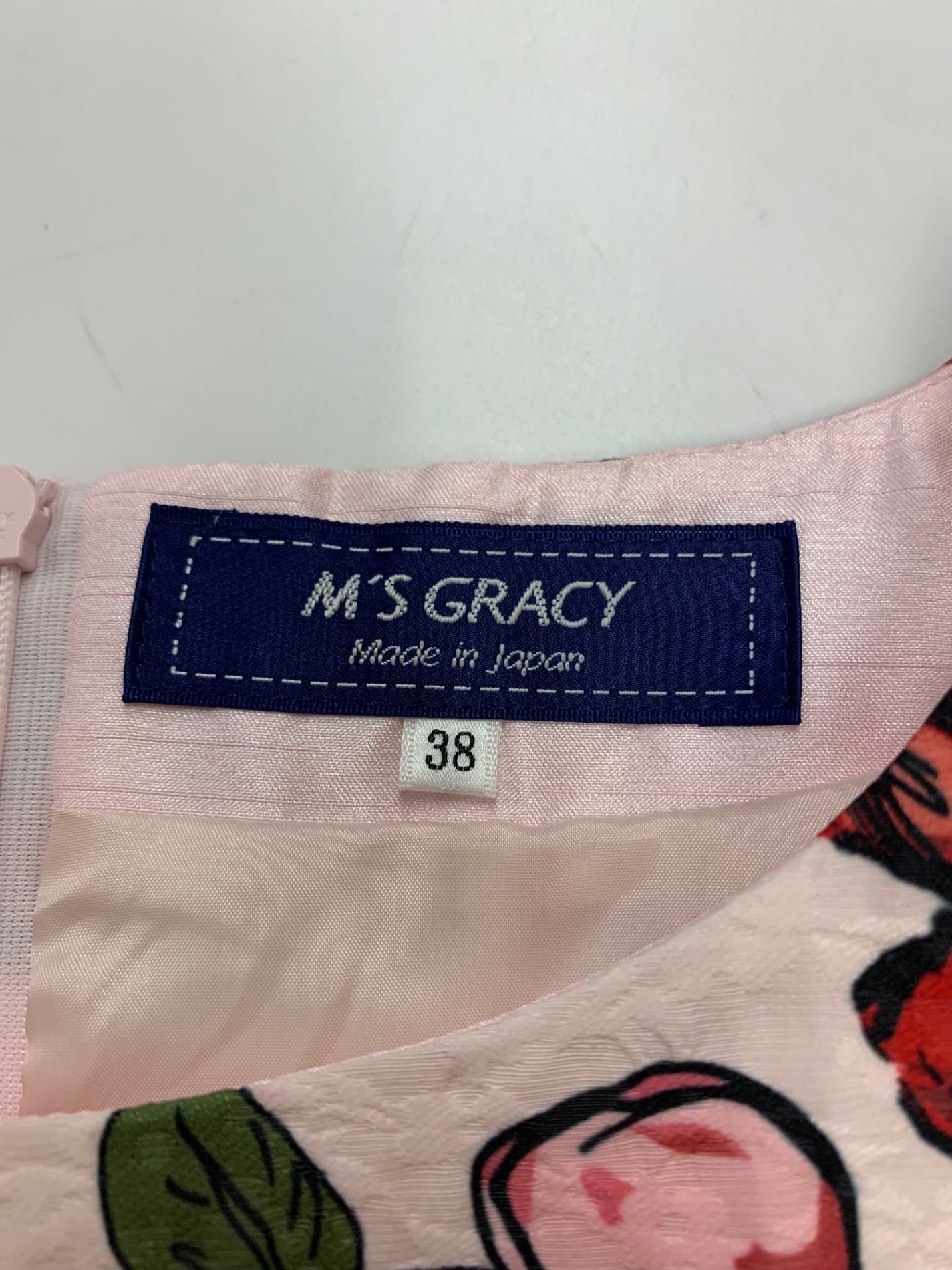 エムズグレイシー フラワープリントタックワンピース 511537 38 ピンク