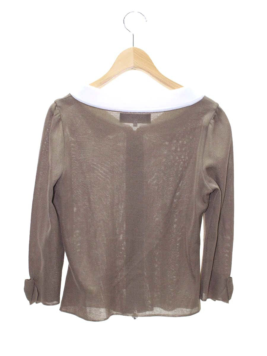 エムズグレイシー 018327 カーディガン 38 ブラウン ジップアップ ITKKEBJNYMPW