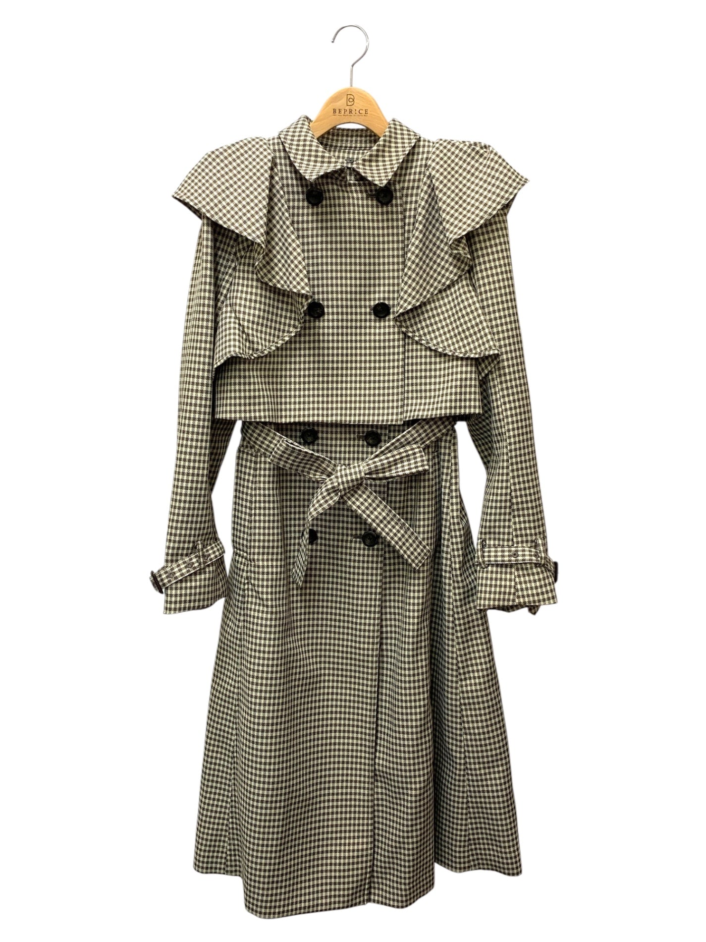 セルフォード CWFC224038 セットアップ 38 ブラウン チェック フリル ITG595LNPEZK