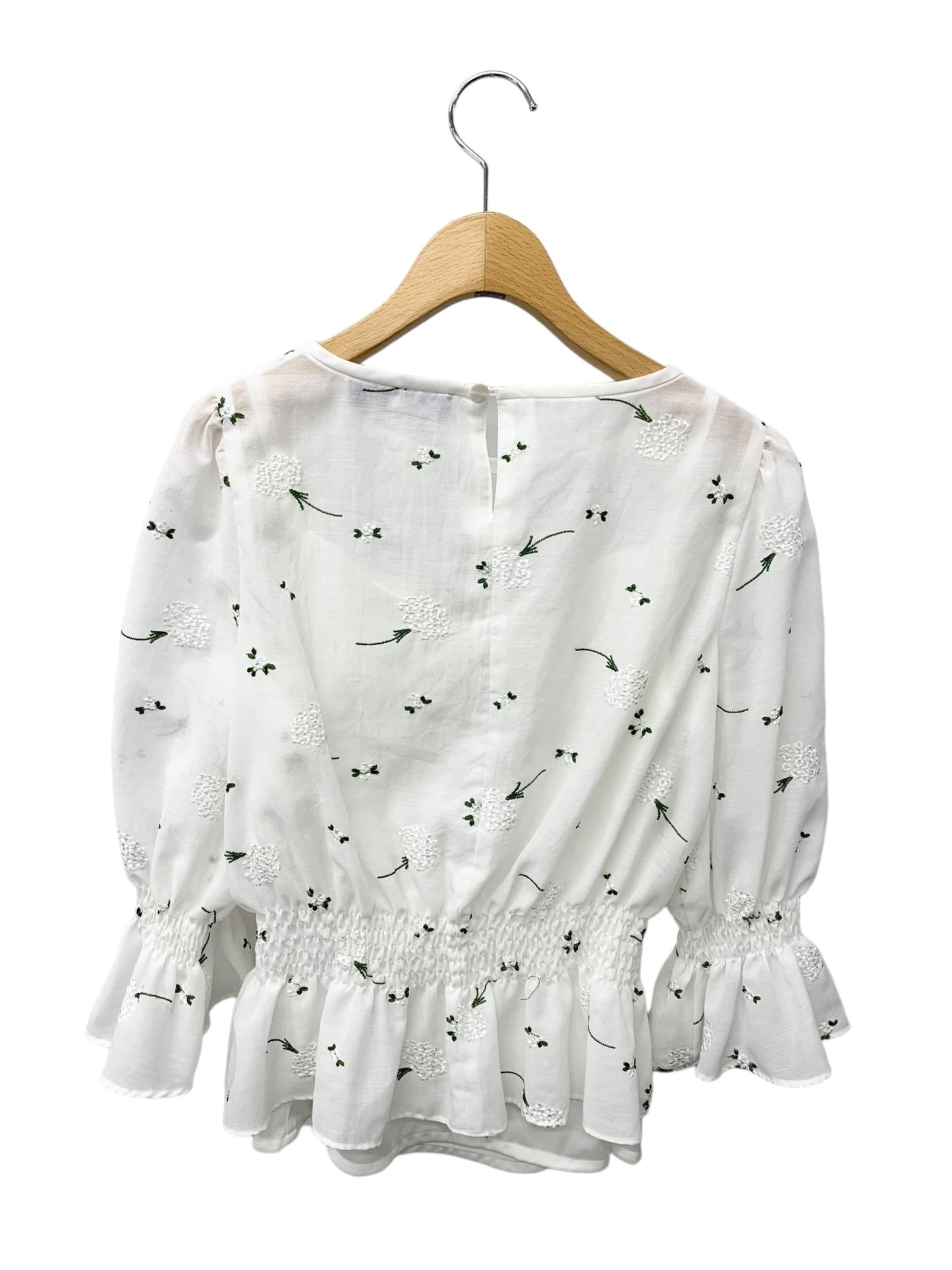 エムズグレイシー Bouquet Motif Embroidery Blouse 910307 ブラウス 38 ホワイト ITHRZGB3Z45A