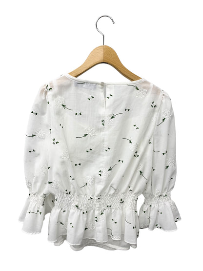 エムズグレイシー Bouquet Motif Embroidery Blouse 910307 ブラウス 38 ホワイト ITHRZGB3Z45A