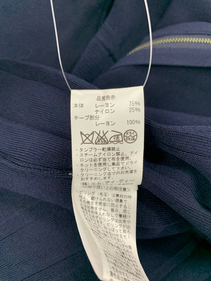 エムプルミエクチュール F718-026 ニットワンピース 36 ネイビー プリーツ ITZ2N2TH6RVC