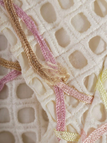 トッカ OPTOLS0230 ワンピース 2 ホワイト カットワーク タック フレア ITC2RWDQ2B4E 【SALE】