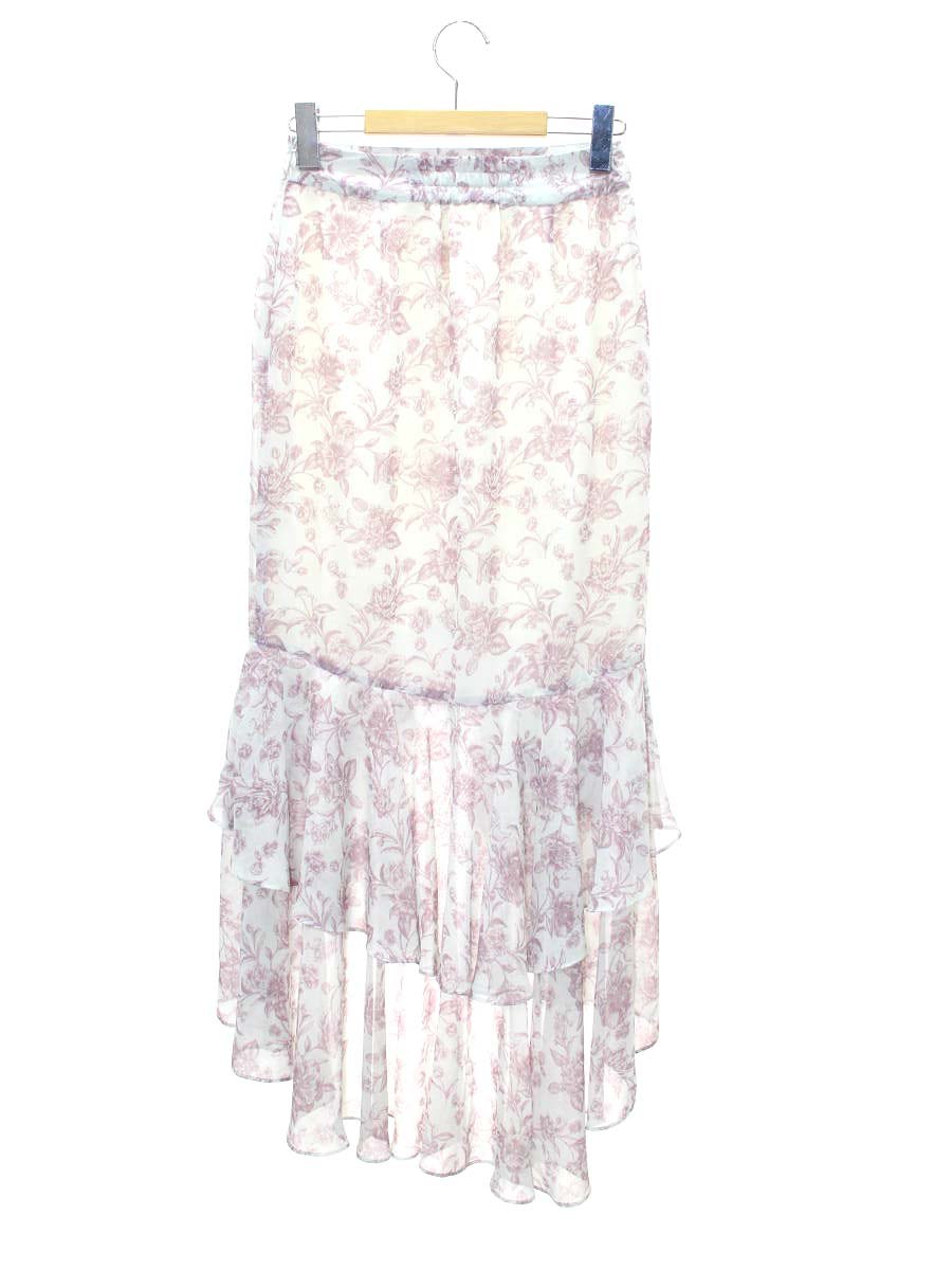 エイミーイストワール Amanda flowerシフォンマーメードスカート 1120221737-0 S ホワイト/アンティークピンク ITCJ4FCWB1I8