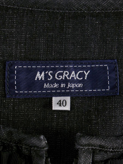 エムズグレイシー 114113 ジャケット 40 グレー ノーカラー フリル ITRMGG4VH0VS