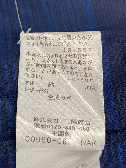 ブラックレーベルクレストブリッジ 51P24-334-28 Tシャツ LL ネイビー ストライプ チェック ITAKJECJD8HW