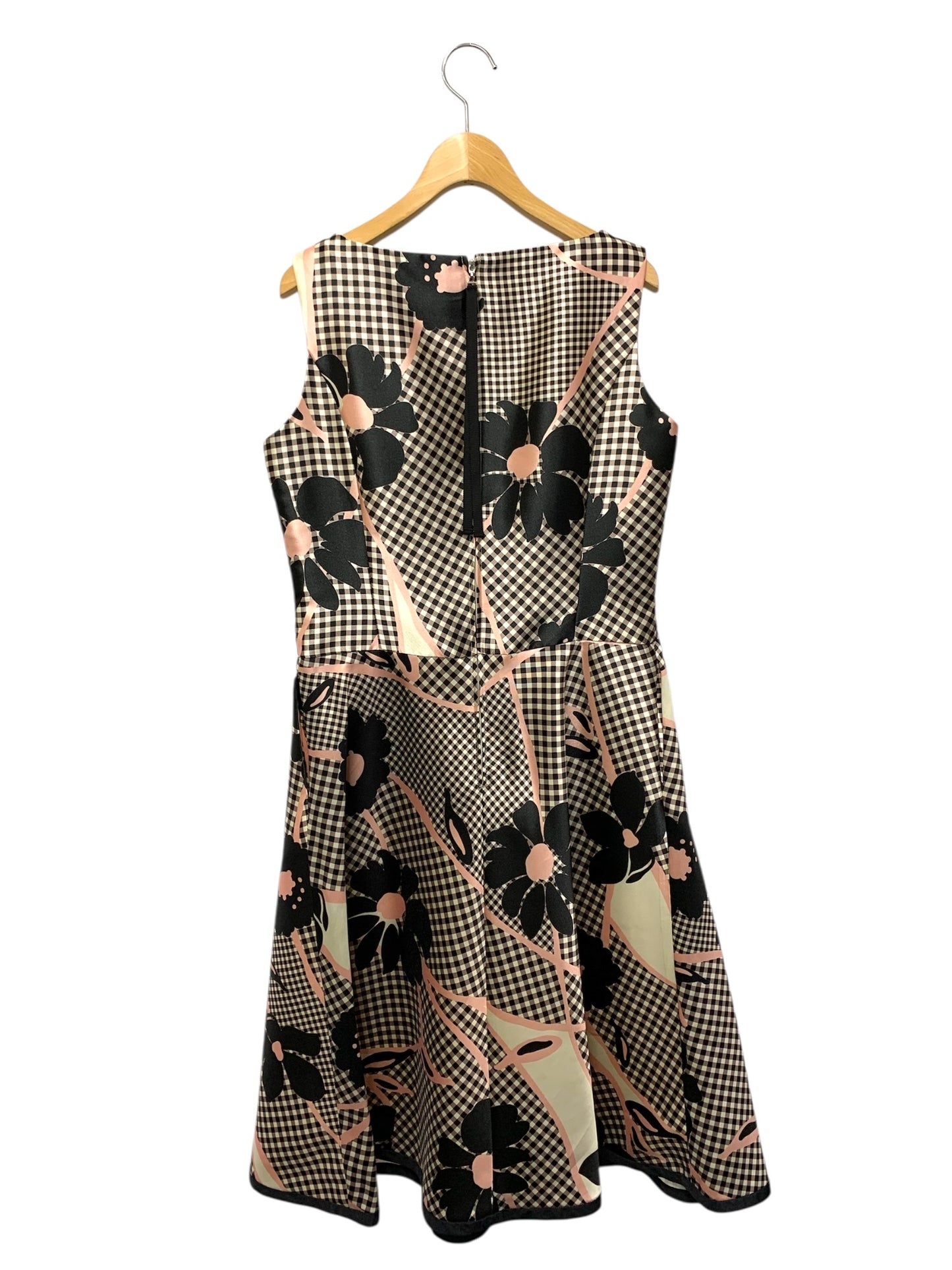 エムズグレイシー Check x Flower One-piece 911310 ワンピース 40 ベージュ ITU48DJWSP5E