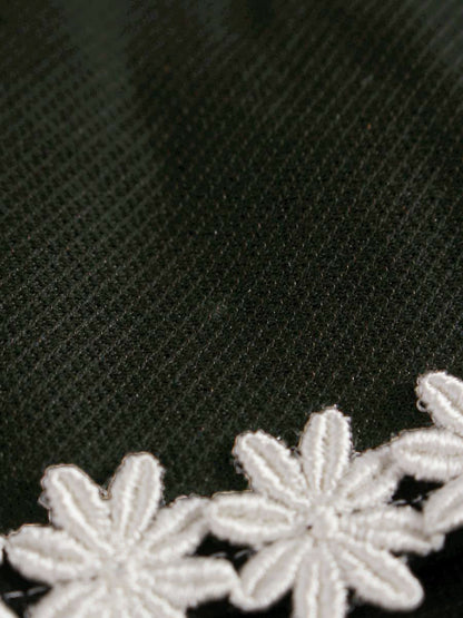 エムズグレイシー 321363 ワンピース 38 ブラック コットン フラワーモチーフ IT1SSGCCO42I