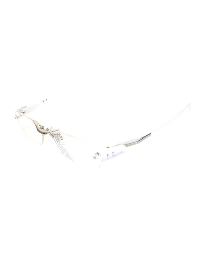 マサキマツシマ MF-1141 メガネ シルバー/ホワイト コンビフレーム リムレス スクエアシェイプ ITJGBXIW5VUD