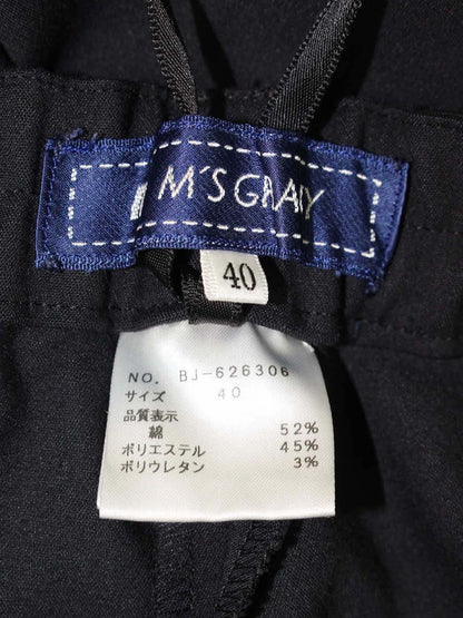 エムズグレイシー 626306 パンツ 40 ネイビー コットン混 裾ボタン クロップド ITJ3V4BGDE8C