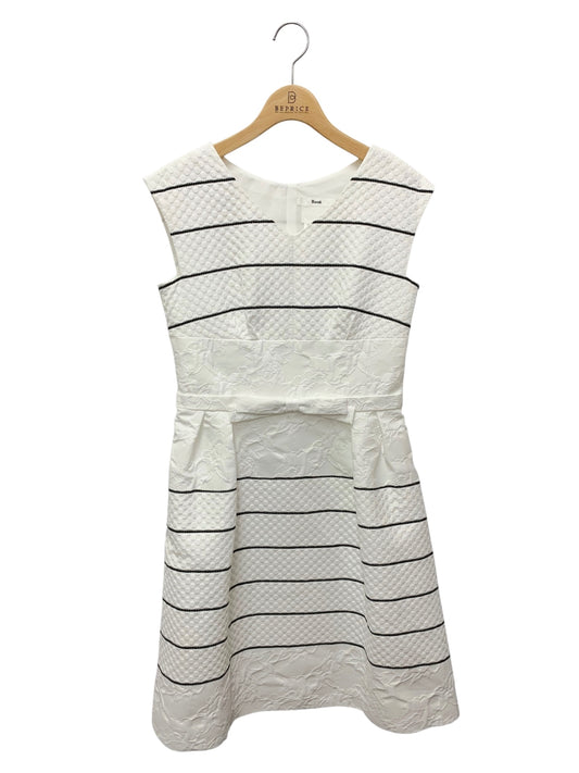 ルネ 6716520 ワンピース 36 ホワイト Vネック ボーダー ITET86P69WQO 【SALE】