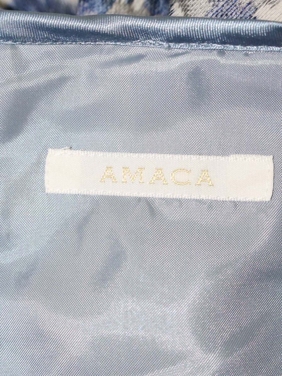 アマカ フラワージャガードスカート V5S14403 40 ブルー IT50S2OIK2QS