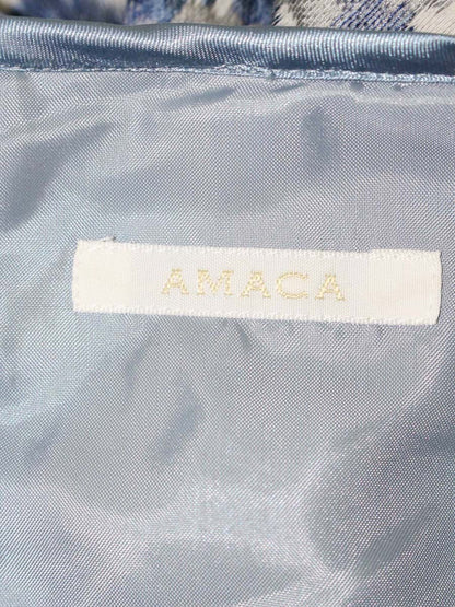 アマカ フラワージャガードスカート V5S14403 40 ブルー IT50S2OIK2QS