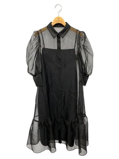 アディアム Peony Dress 45249 ワンピース 0 ブラック ピオニードレス チュール ITA5WQQ77KNK