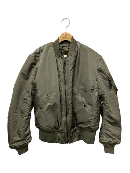 アヴィレックス ブルゾン M カーキグリーン レザージップ ITN5QXLA3LL0