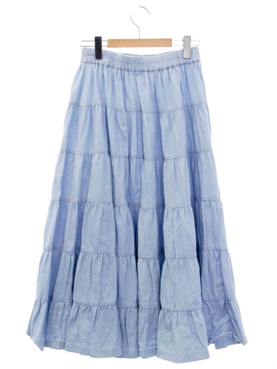 グレースクラス 0220221219 スカート 36 ブルー ティアード IT31DLH7IDUW