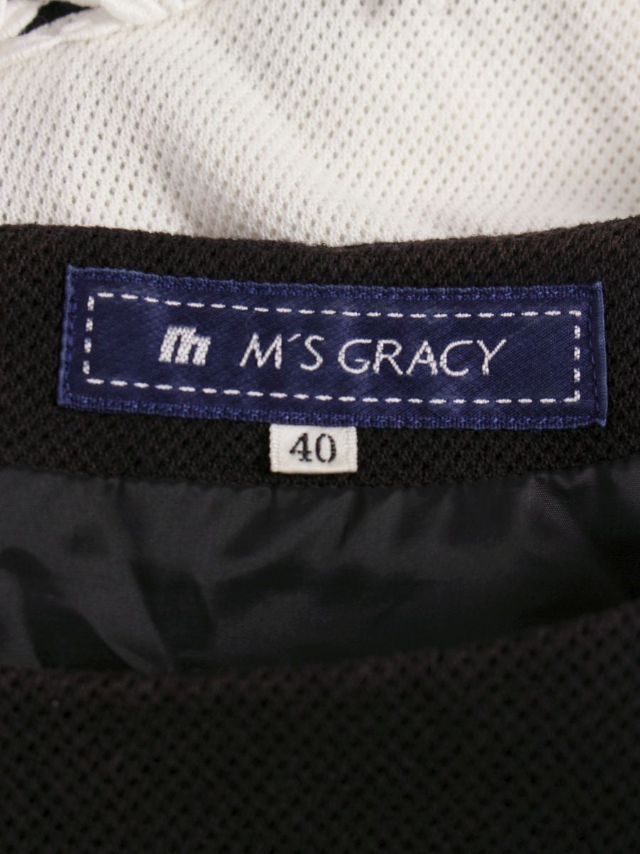 エムズグレイシー 421314 ワンピース 40 ブラック フラワーモチーフ ITHSBASXF59W