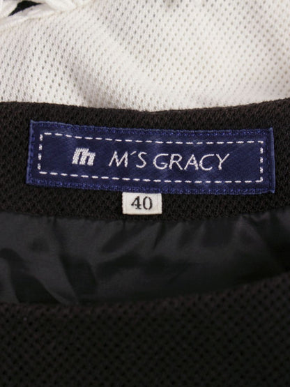 エムズグレイシー 421314 ワンピース 40 ブラック フラワーモチーフ ITHSBASXF59W