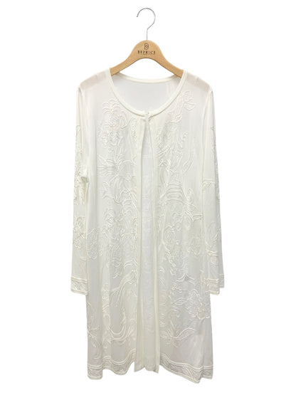 レオナールファッション 0357713 42 ホワイト ロング丈 シアー ニット カーディガン スパンコール レース ITMWVL9UWSK8