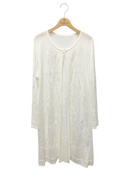 レオナールファッション 0357713 42 ホワイト ロング丈 シアー ニット カーディガン スパンコール レース ITMWVL9UWSK8