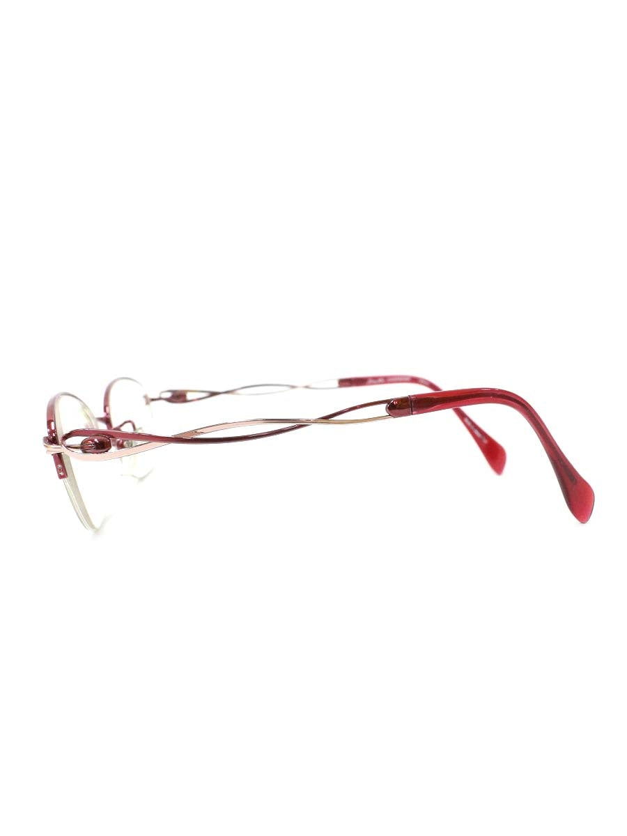 ラインアートシャルマン XL1650 メガネ レッド メタルフレーム ハーフリム オーバル ITJM9R8R7GBW 【SALE】