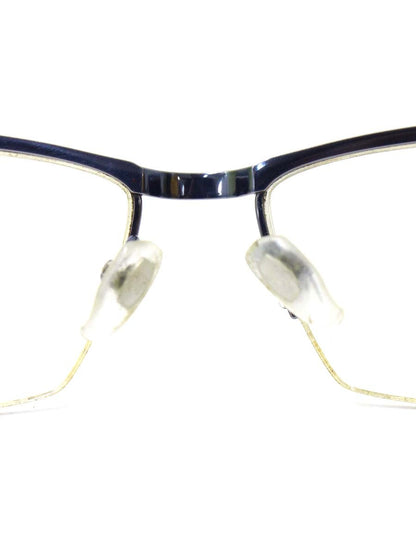 マサキマツシマ MF-1265 メガネ ブルー メタルフレーム ハーフリム（ナイロール）スクエア ITJNFTES9F0I