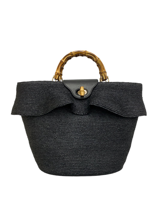 ヘレンカミンスキー バッグ ブラック バンブー ラフィア 2WAY カゴバッグ IT6IVLLVZWL8