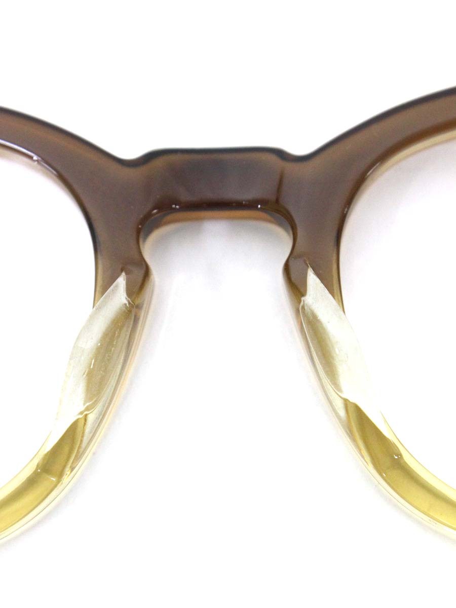 ジュリアスタートオプティカル PL-202P メガネ クリアブラウン セルフレーム フルリム ウェリントン ITI3QEV3OHDO