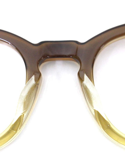 ジュリアスタートオプティカル PL-202P メガネ クリアブラウン セルフレーム フルリム ウェリントン ITI3QEV3OHDO