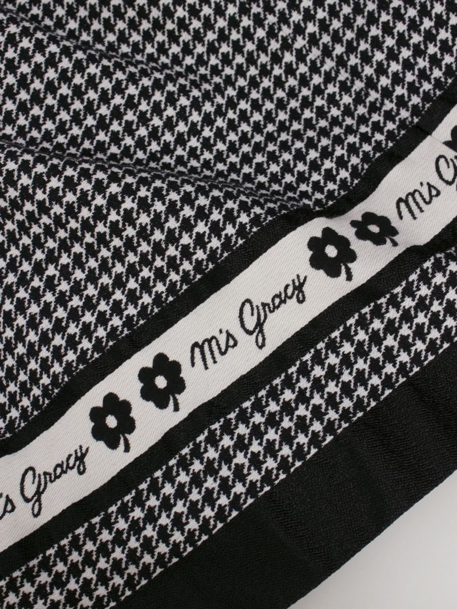 エムズグレイシー 317524 スカート 38 ブラック 千鳥柄ライン入りタックスカート ITP1V3NU37CG 【SALE】