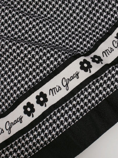 エムズグレイシー 317524 スカート 38 ブラック 千鳥柄ライン入りタックスカート ITP1V3NU37CG 【SALE】