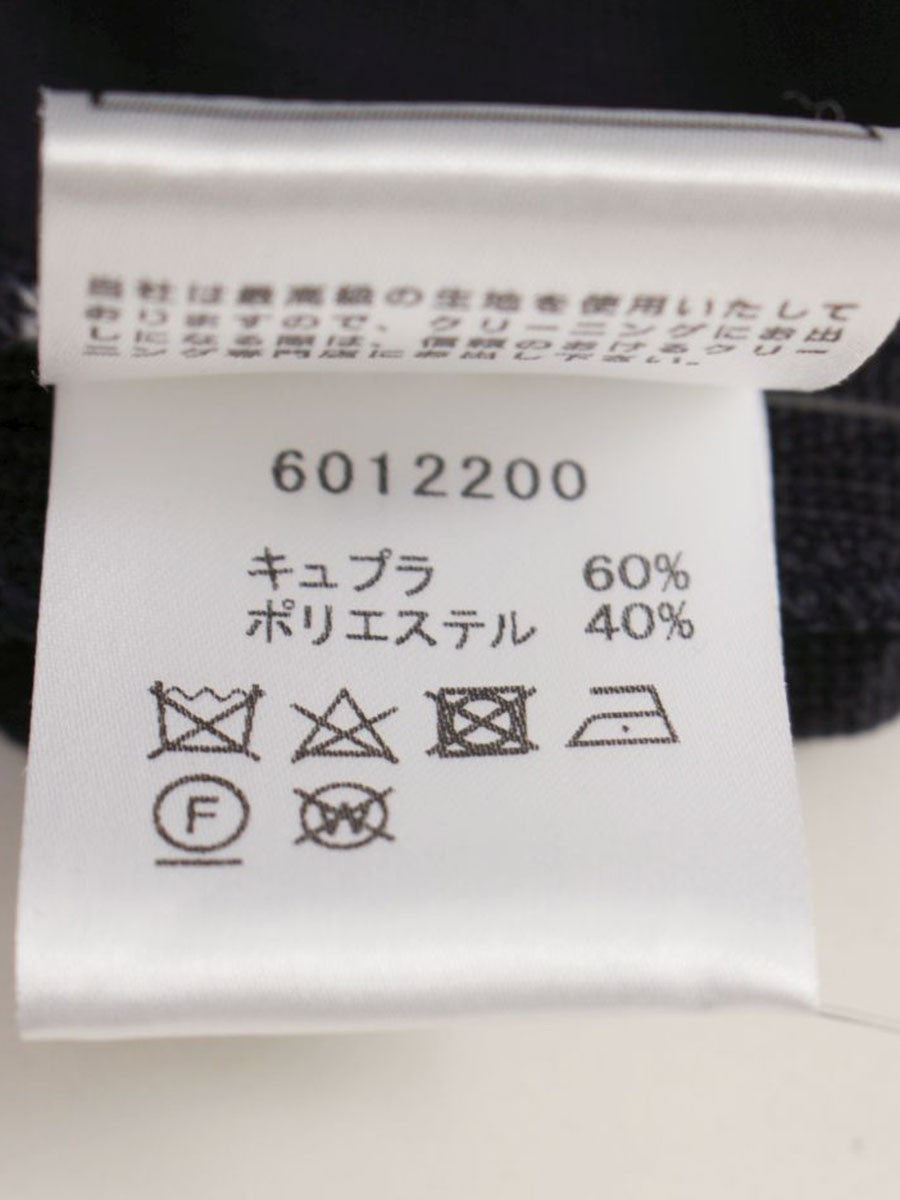 ルネ 6012200 ワンピース 38 ネイビー ニット 袖フリル バックジップ ワンポイント ロゴ ITAIS995UVIO