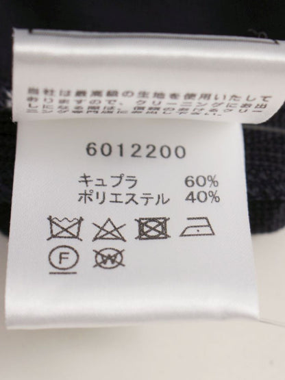 ルネ 6012200 ワンピース 38 ネイビー ニット 袖フリル バックジップ ワンポイント ロゴ ITAIS995UVIO