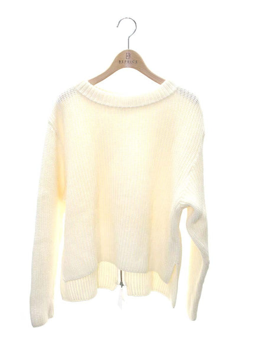 ルネ 6642230 ニット 36 アイボリー ジップ スワロフスキー付き ITR2H8O9R5H8