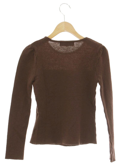 エムズグレイシー 528531 ニット セーター 38 ブラウン スパンコール リボン柄 ITK2G7DFL9HL